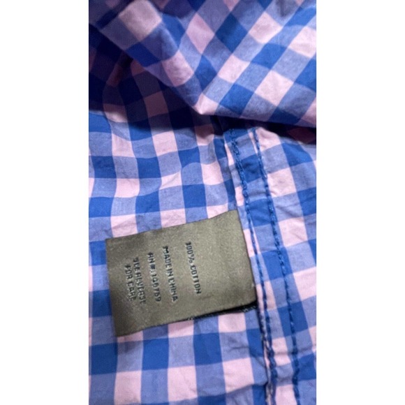 Rainforest Men's Sz L Gingham Check Button Down Shirt Modern Classic Long Sleeve - Picture 8 of 10